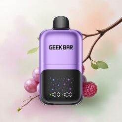 GEEK BAR 2GO 20ml 50000 Puffs Vindruva & Hallon Interaktiv Stor Skärm 5% Nikotin 20mL